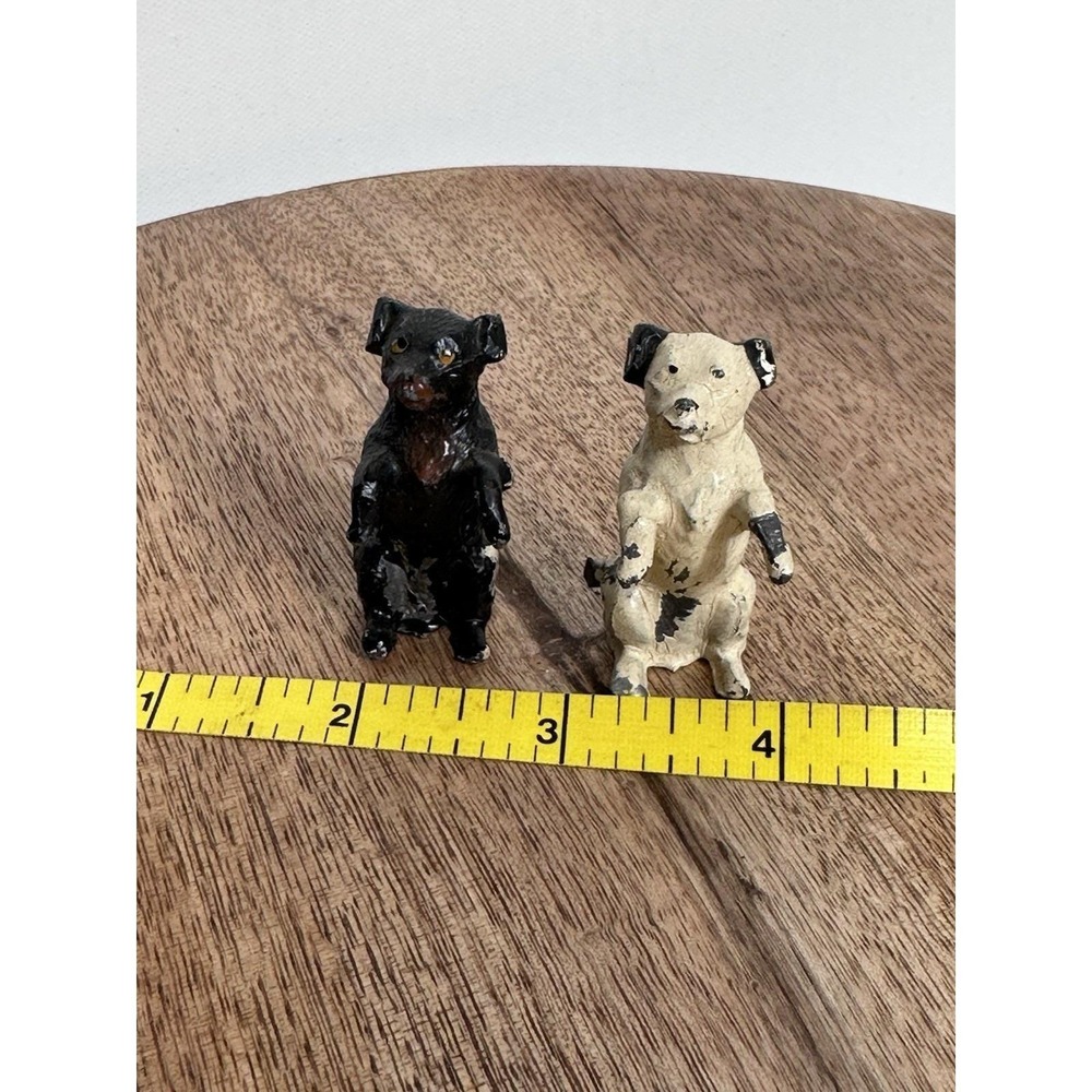 Antique 1920's Lead Miniature Begging Dogs Lot Of 2 George Heyde